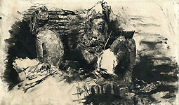  FRANCESCO PAOLO MICHETTI, A Self Portrait, pen and black ink